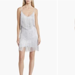 NWT Lulus Get in the Groove Champagne Sequin Fringe Bodycon Dress